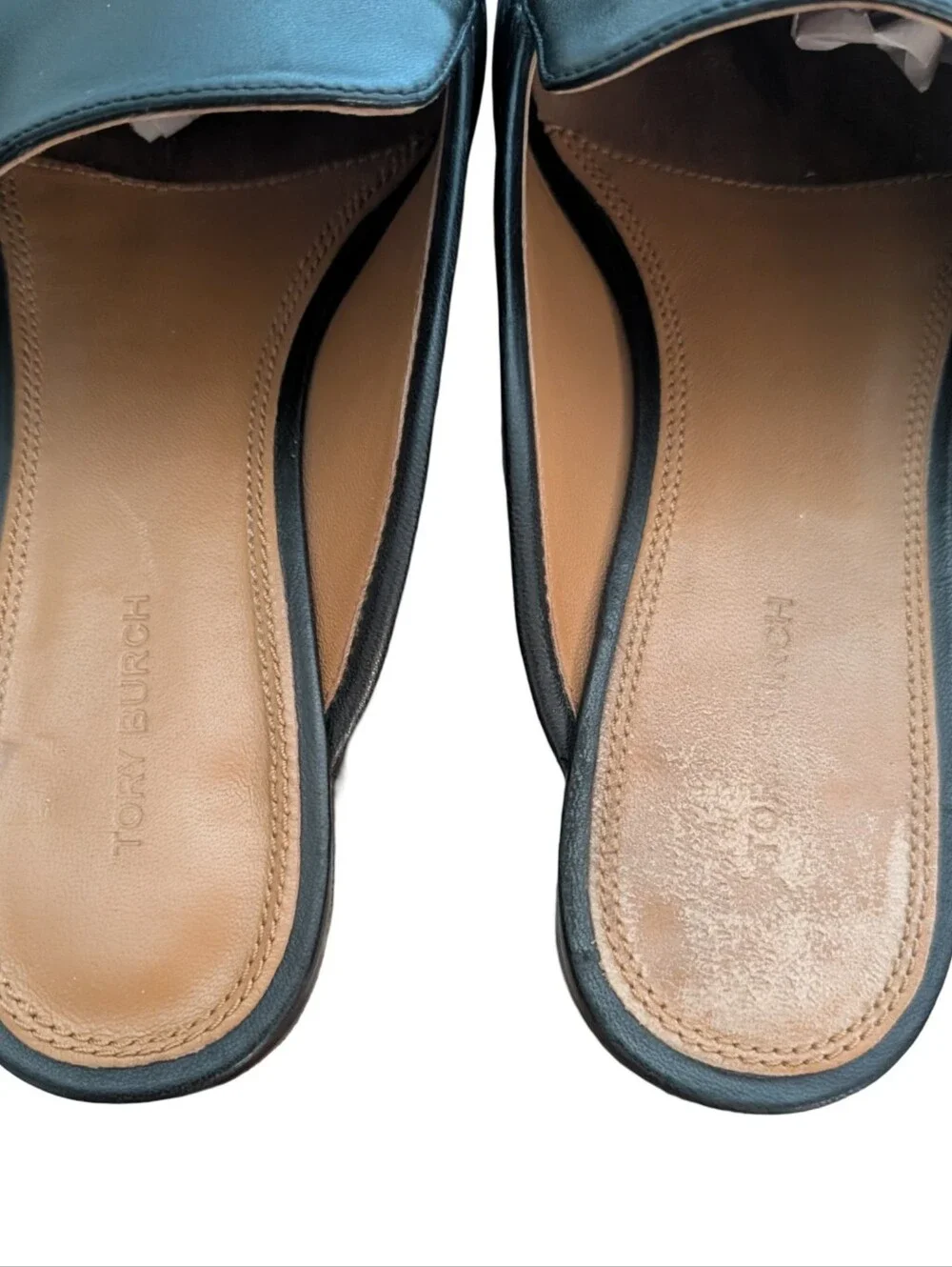 Tory Burch Mini Benton leather loafer slide mule in black, size 8M